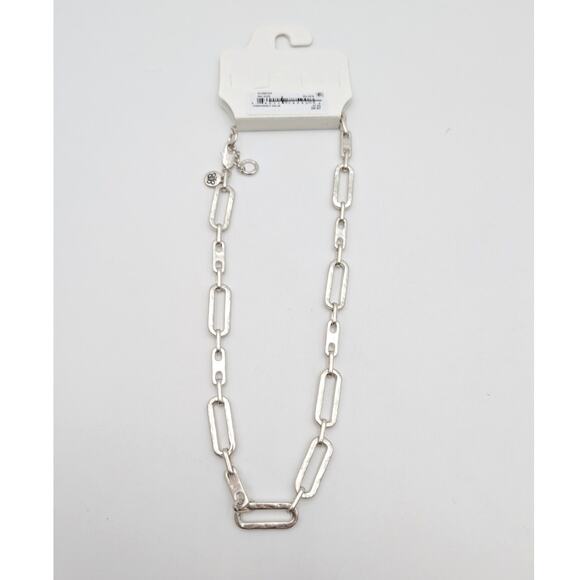 Panacea Women's Adjustable Large Paper Clip Chain Necklace Silver - Picture 4 of 6